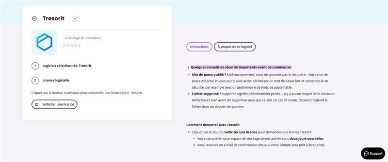Demander une licence